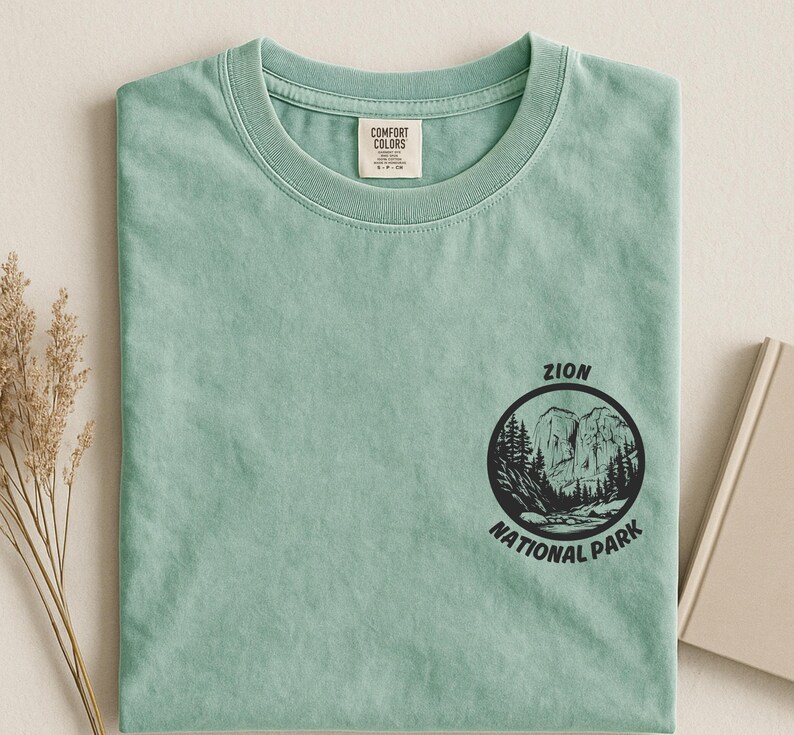 Zion Comfort Colors-skjorta, vintage-tröja med grafisk design från National Park bild 7