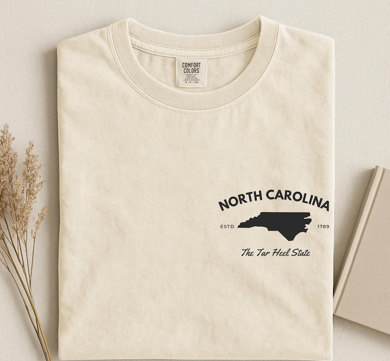 Shirt North Carolina Comfort Colors, vintage T-shirt met teerhak afbeelding 6