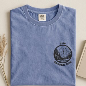 Zion Comfort Colors-skjorta, vintage-tröja med grafisk design från National Park bild 9