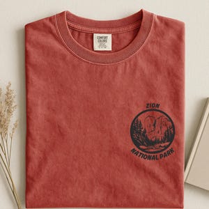 Zion Comfort Colors-skjorta, vintage-tröja med grafisk design från National Park bild 11