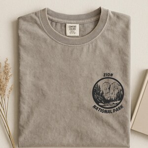 Zion Comfort Colors-skjorta, vintage-tröja med grafisk design från National Park bild 5