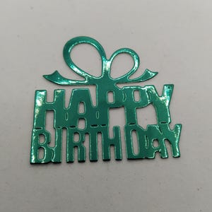 Happy Birthday die cuts, mirror card, bow
