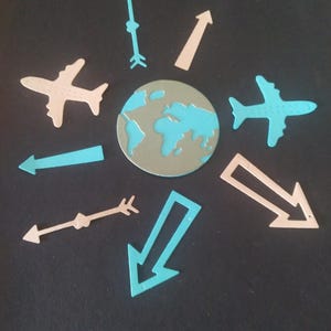 Travel themed die cuts, cardmaking, scrapbooking