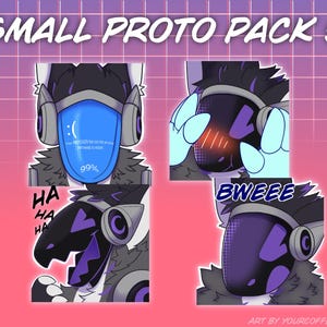 Digitale harige prototype kawaii kleine basisstickers / emotes voor Telegram en Discord! Pakket #5