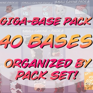 GIGA-PACK! 40 Bases in one! Digital Canine / Wolf Furry Sticker / Emote Bases - Telegram / Discord!