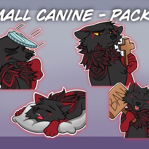 Digital Furry Canine Wolf Stickers/Emotes Bases - Pack 5