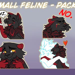 Digital Furry Feline Sticker Emote Base - small Pack 1