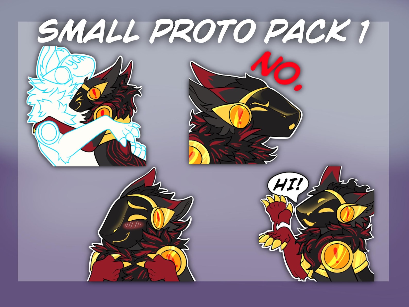 Digital Furry Protogen Sticker / Emote Base Small Pack 1 - Etsy