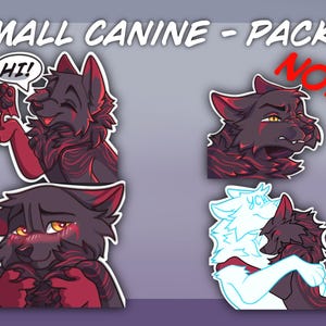 Digital Canine Furry Wolf Base Stickers / Emote Pack