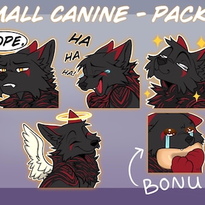 Digital Furry Canine Stickers/Emotes Base- Pack 6