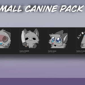 Digital Canine Furry Emote Sticker Bases Pack 7