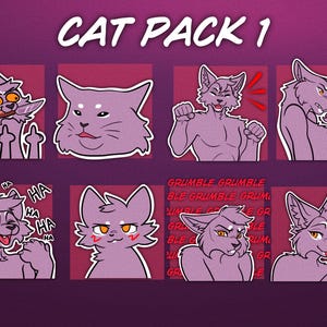 Digitale Katze/Feline Furry Emote/Sticker Base (Pack 1)