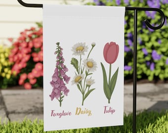 Drapeau de jardin floral FDT : décoration de jardin politique progressiste