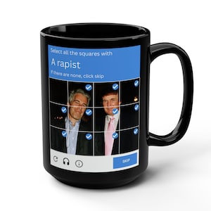 Anti-Trump CAPTCHA Mug | Satirical Political Art Coffee Cup