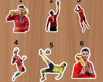 Cristiano Ronaldo Trophy Sticker, Portugal Soccer Legend Decal, Football Fan Gift