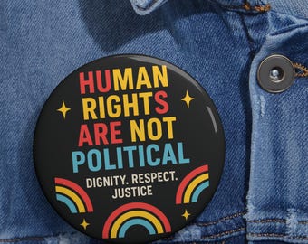 Human Rights Are Not Political Sticker: Rainbow Pride Activist Vinyl Decal