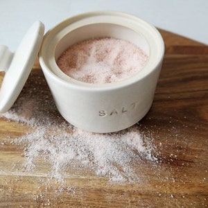 White Ceramic Salt Cellar image 3
