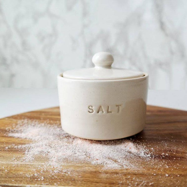 White Ceramic Salt Cellar