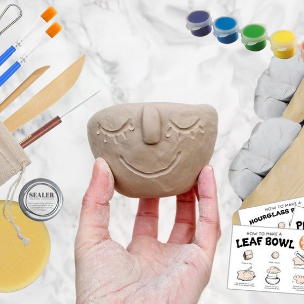 Clay At Home Pottery Kit for 2 - Make Your Own Air Dry Clay Projects At Home