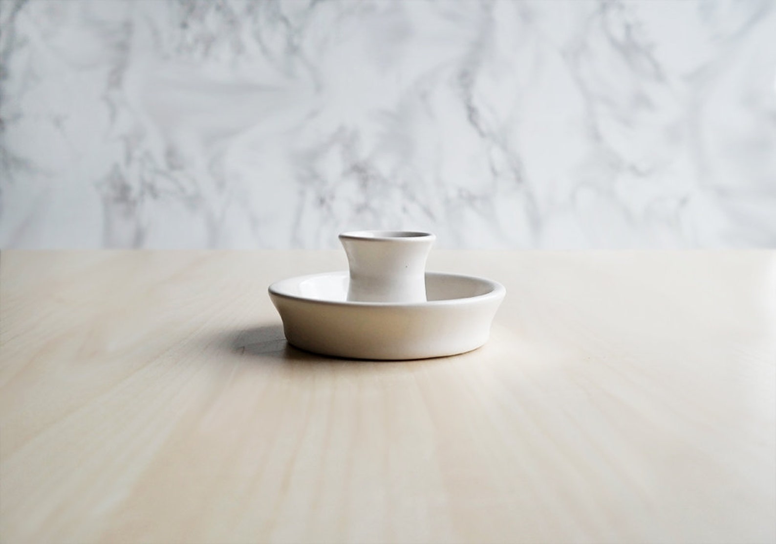 White Taper Candle Holder With Handle Ceramic Candlestick Etsy