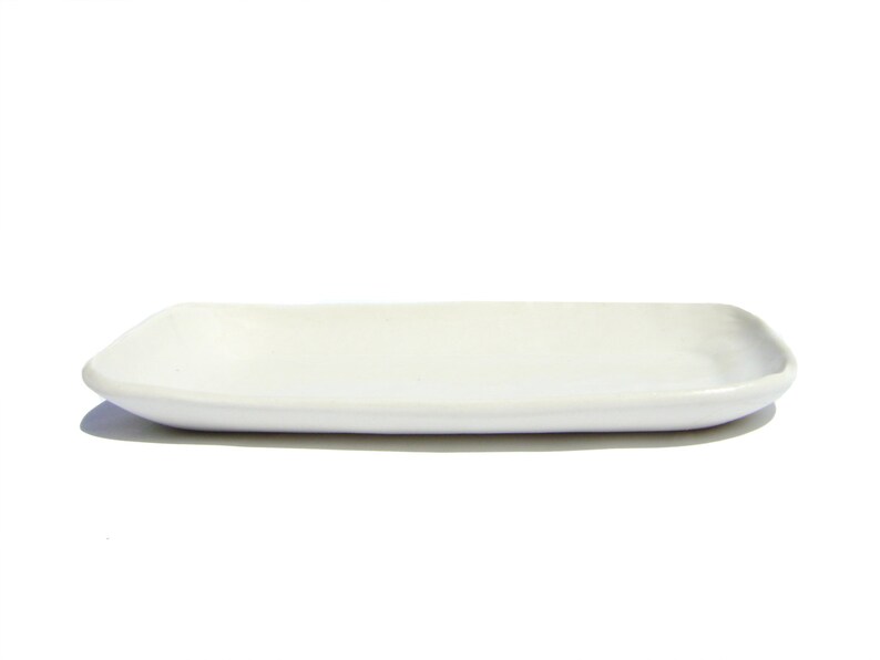 White Ceramic Tray Rectangular Tray Handmade Pottery - Etsy