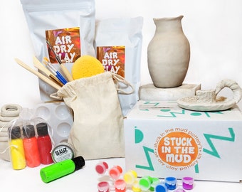 Clay Pottery Kit - Machen Sie Ihre eigenen lufttrocknenden Tonprojekte zu Hause - Date Night Box