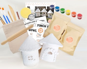 Fairy House Clay Pottery Kit - Make Your Own DIY Fairy House in Air Drying Clay - Birthday Gift