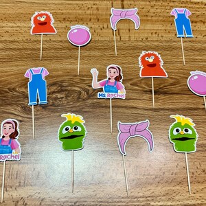 children’s tv show cartoon characters themed birthday party cupcake toppers