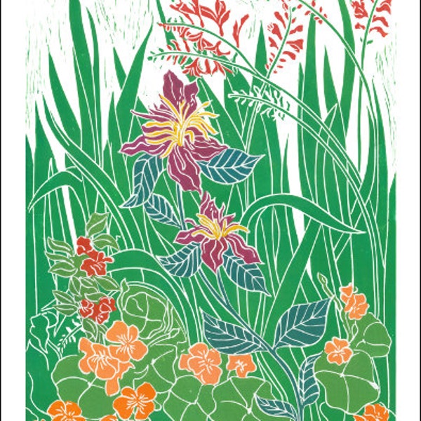 Poster Late Summer Garden, Garden Plants,Garden Flowers, Full Bloom Garden, decorate.  SKU#74