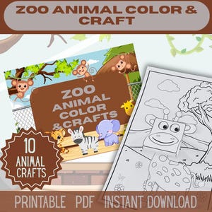 Zoo Animals Color & Crafts: Coloring and 2-D animal craft pages to bring your creativity to life!