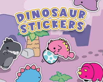 Kawaii Dinosaur Stickers – Waterproof Vinyl Dino Decals