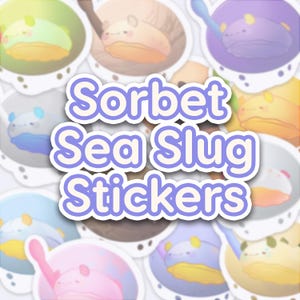 Pegatinas Kawaii de Babosa Marina: Vinilo Impermeable / Bonitas Pegatinas de Nudibranquios para Laptop, Botella de Agua, Diario / Regalo para Amantes de los Animales Marinos
