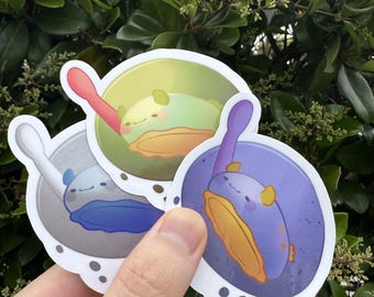 Kawaii Sea Slug Stickers – Waterproof Vinyl Nudibranch Decals