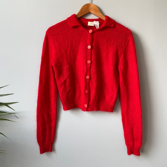 Vintage Roma Tomato Red Krizia Cropped Mohair Card