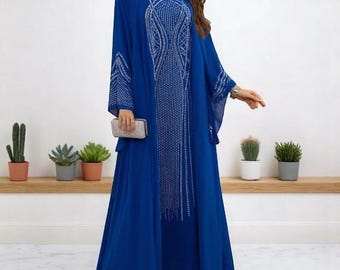 Kaftan met strassteentjes: Ramadan luxe Dubai maxi-jurk