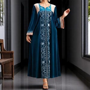 Ramadan Eid Jalabiya Muslim Dress | Dubai Party Embroidered Vestidos | Arab Long Robe | Morocco Saudi Abayas Kaftan | Islam 2024
