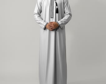 Men's Muslim Abaya: Long-Sleeved Kaftan Thobe - Islamic Robe