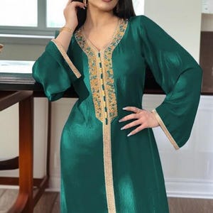 Siskakia Muslim Hijab Dress for Women | Ramadan Eid Kaftan 2021 | Dubai Jalabiya Moroccan Arabic Islamic Clothing