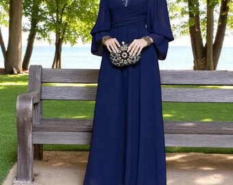 Maxi-jurk Ramadan: kaftan abaya met strass kralen - Dubai Fashion Gown