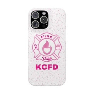 Fire Wife - Slim Phone Case for Apple iPhone; Bold and Feminine Firefighter Design for Proud Spouses