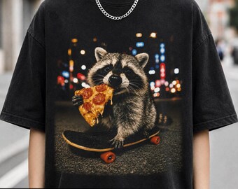 Raccoon Pizza Shirt, Comfort Colors Garment-Dyed Tee, Funny Food Lover Gift