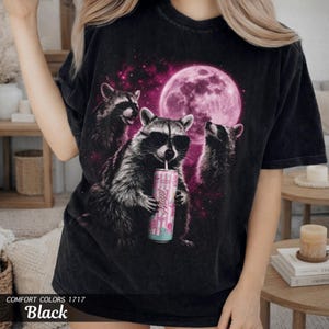 Raccoon Alani Nu Shirt, Comfort Colors Garment-Dyed Tee, Funny Energy Drink Lover image 6