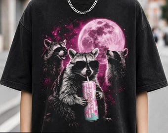 Raccoon Alani Nu Shirt, Comfort Colors Garment-Dyed Tee, Funny Energy Drink Lover