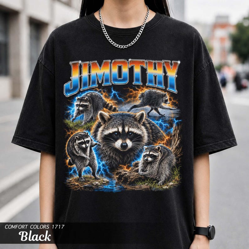 Jimothy Raccoon Shirt, Comfort Colors Tee, Viral Seattle Meme Gift image 2