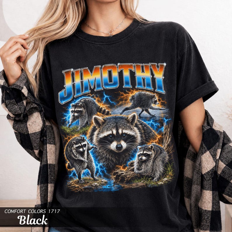 Jimothy Raccoon Shirt, Comfort Colors Tee, Viral Seattle Meme Gift image 1