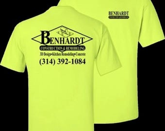Custom Business Shirts - Florescent. Text & Logo of your choice. Message me with customization questions