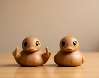 Cute Wooden Duck Figurine,Tiny Wood Duck Statue,Handmade Wooden Dusk,Carved Duck Desk Decor