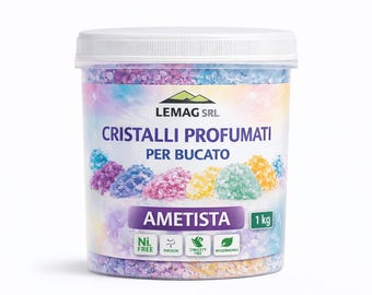 香り付き洗濯用クリスタル 1kg 過炭酸塩配合 – 天然柔軟剤＆マイルド漂白剤 – ニッケルフリー – LEMAG SRL