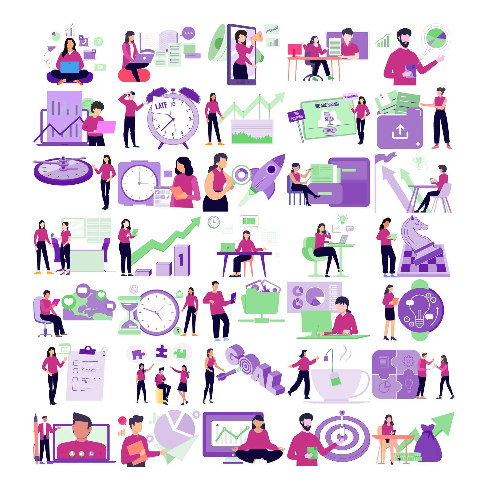 Office Work Illustration – Business Workspace Digital Art (EPS, SVG) - Etsy