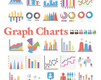 vectorielles de Graphique plat | Clipart Business Analytics (téléchargement numérique)